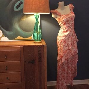 NWT Floral Ruffle Maxi Dress Gown